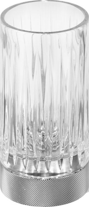 Kubek na szczoteczki do zębów Club karbowany chrom