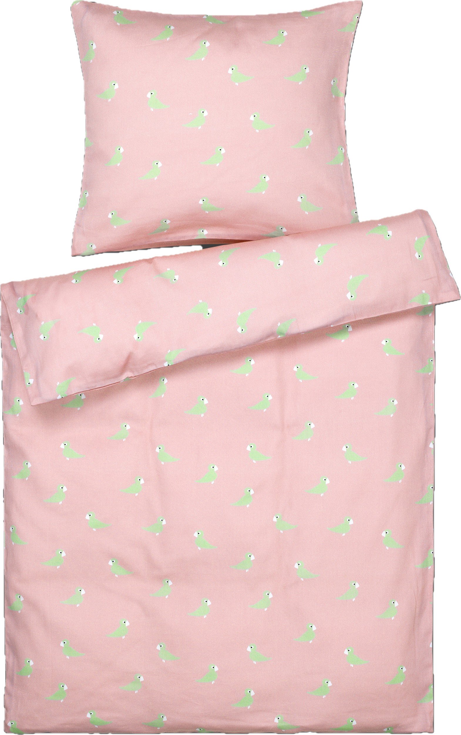 Pościel niemowlęca Songbird 80 x 100 cm różowa z poszewką na poduszkę 35 x 40 cm