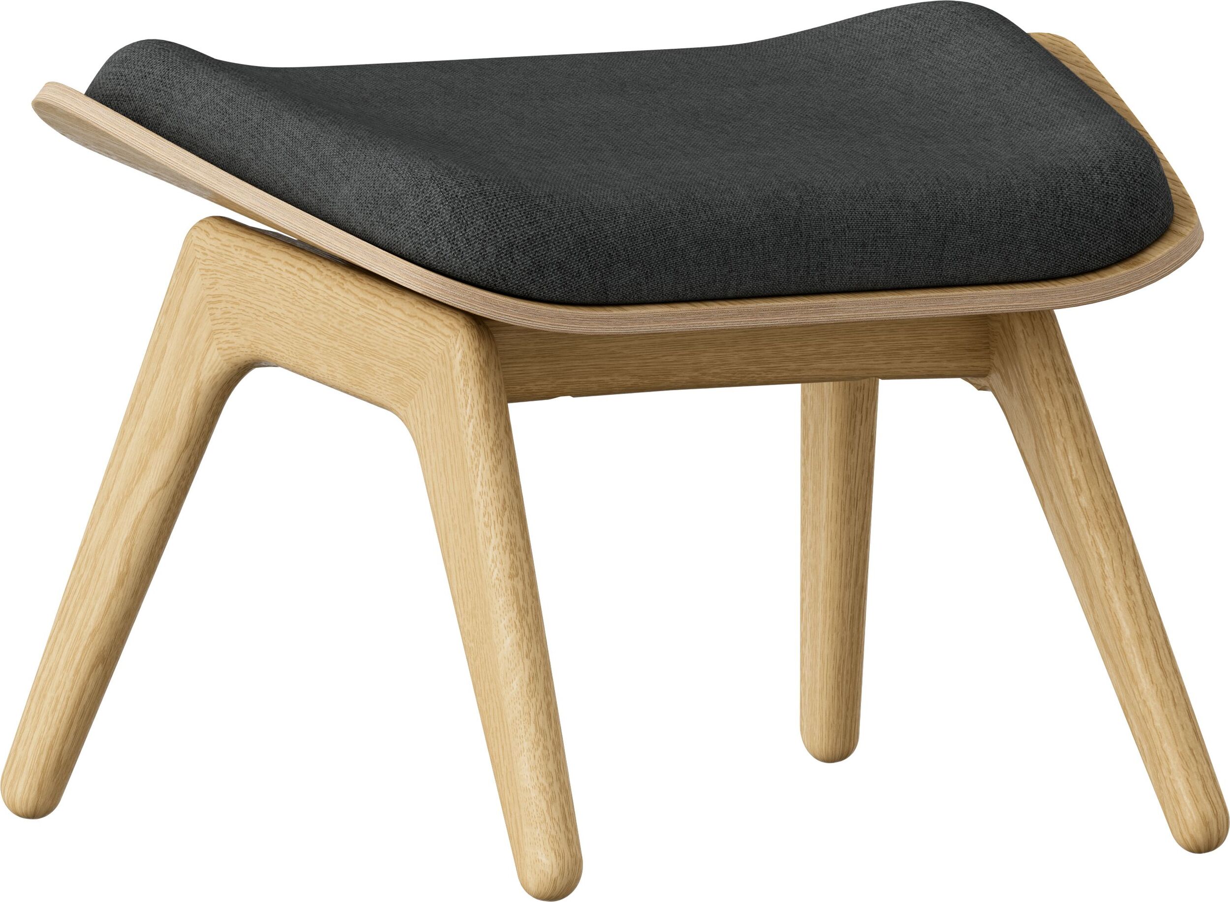 Podnóżek The Reader ciemnoszary na dębowych nogach