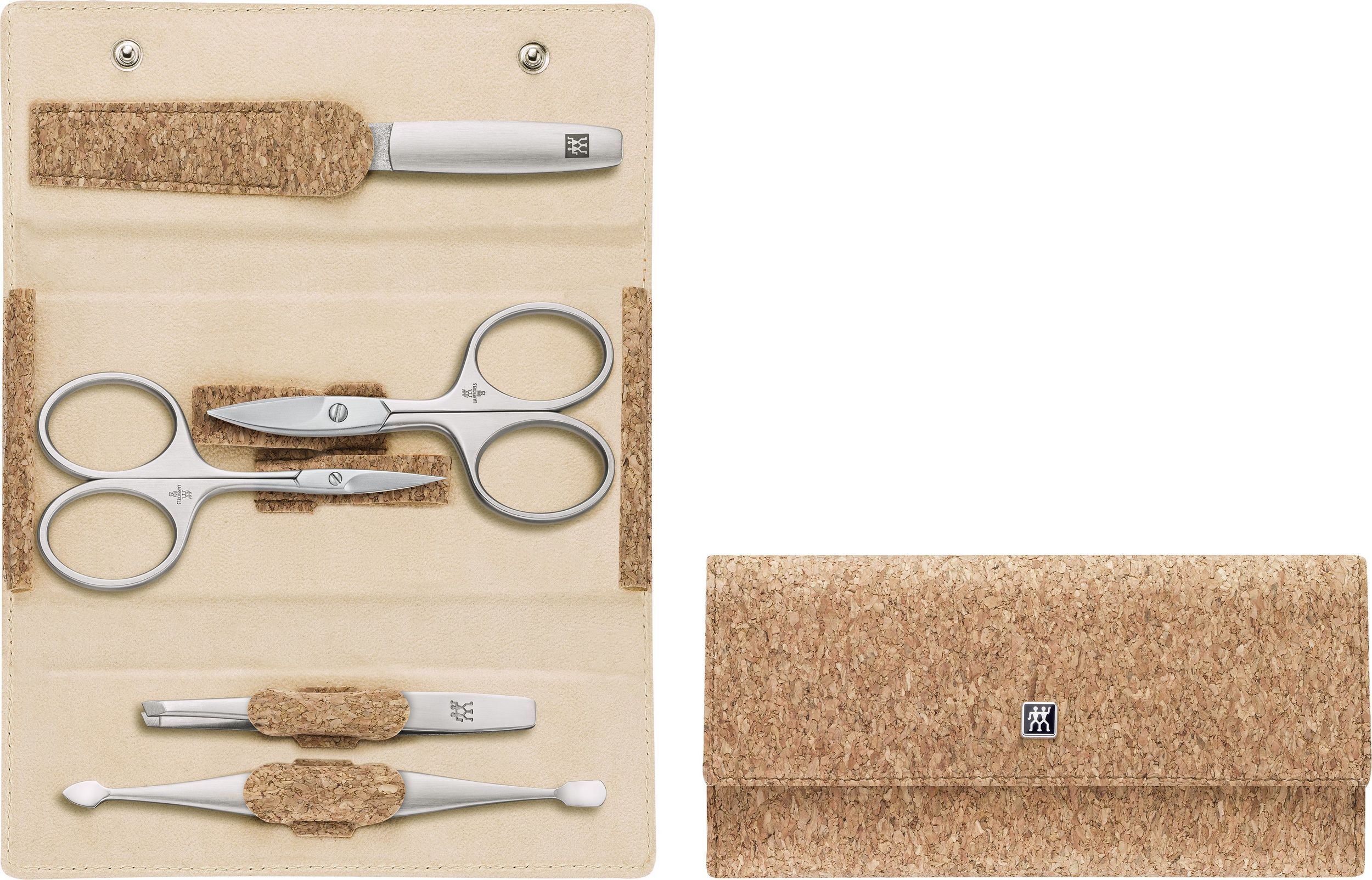 Akcesoria do manicure Twinox w korkowym etui 5 el.