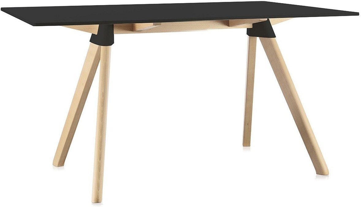 Stół Butch 129 x 75 rama w kolorze drewna blat czarny