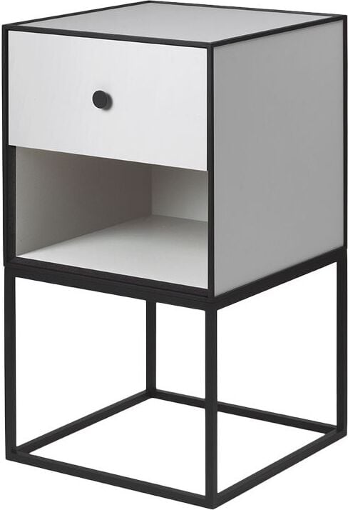 Szafka Frame 35 jasnoszara na stelażu z szufladą