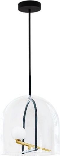 Lampa wisząca Yanzi ze szklanym kloszem