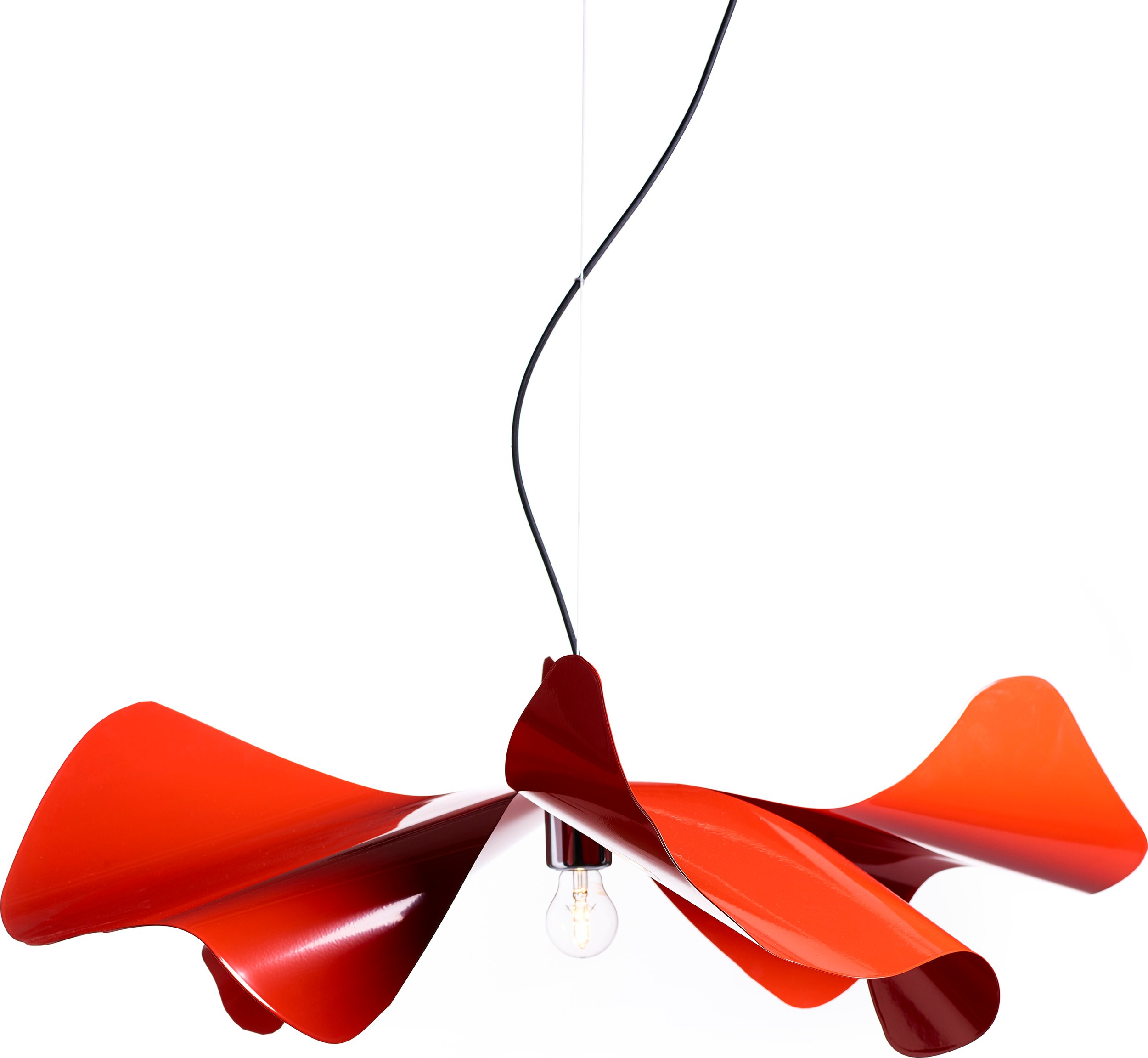 Lampa wisząca Papavero Raggiante kwiat L czerwona
