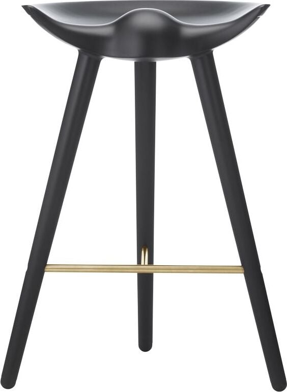 Stołek ML 42 Counter czarny buk z mosiężnym łączeniem