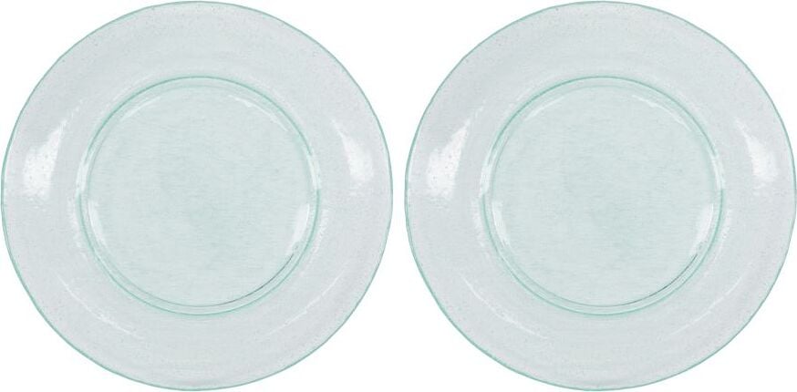 Talerze z kamionki Rain 27 cm jasnoniebieskie szklane 2 szt.