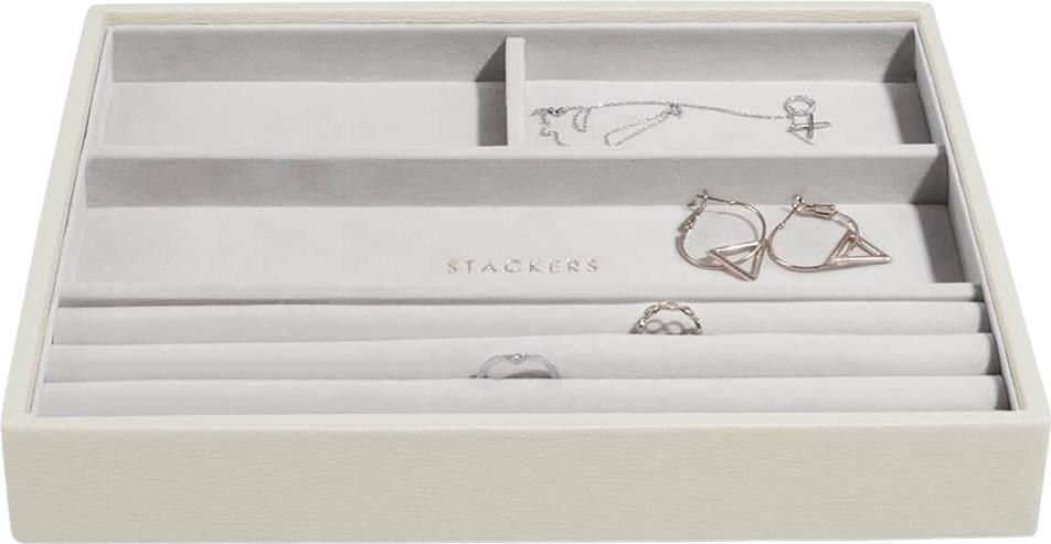 Szkatułka na biżuterię Stackers 4 komorowa classic jasnobeżowa
