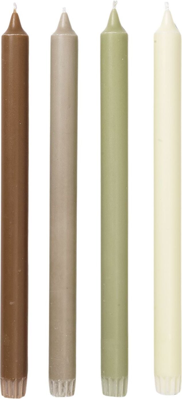 Świece Pure zielono-brązowe 4 szt.