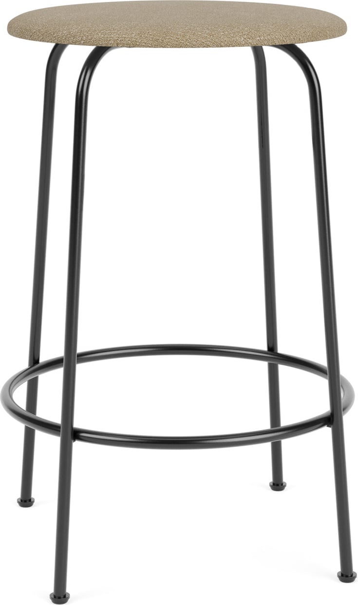 Krzesło barowe Afteroom Plus Bouclé 65 cm beżowe z tapicerowanym siedziskiem