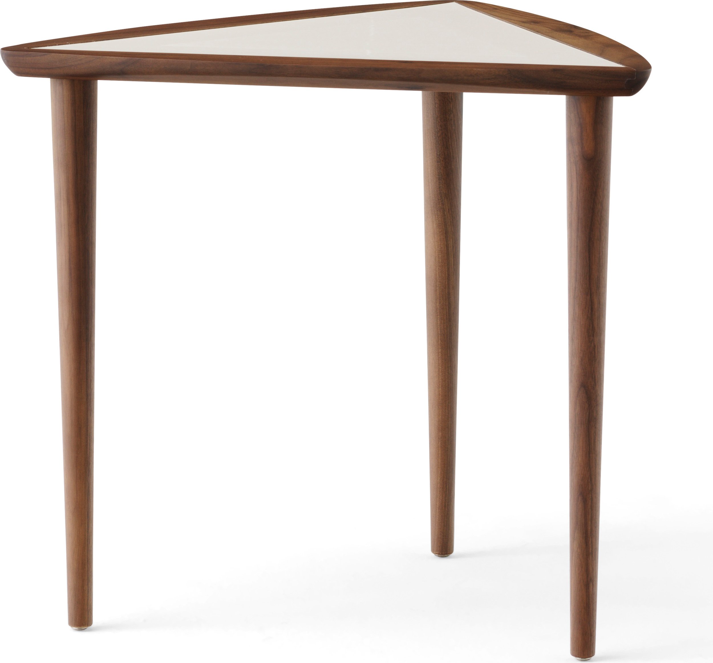 Stolik boczny Umanoff z kremowym blatem drewno orzechowe