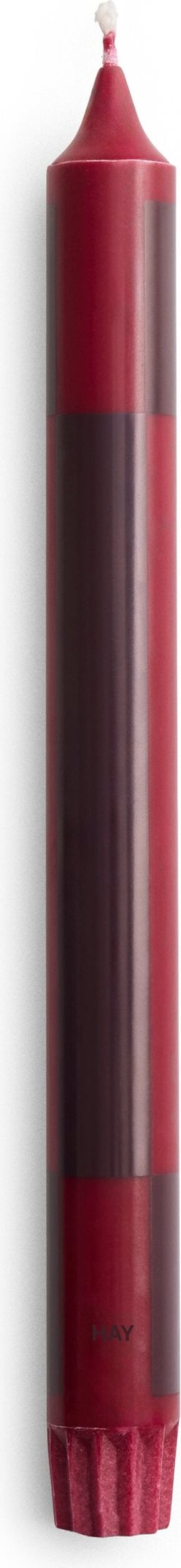 Świeca Hay Pattern szachownica bordowo-czerwona