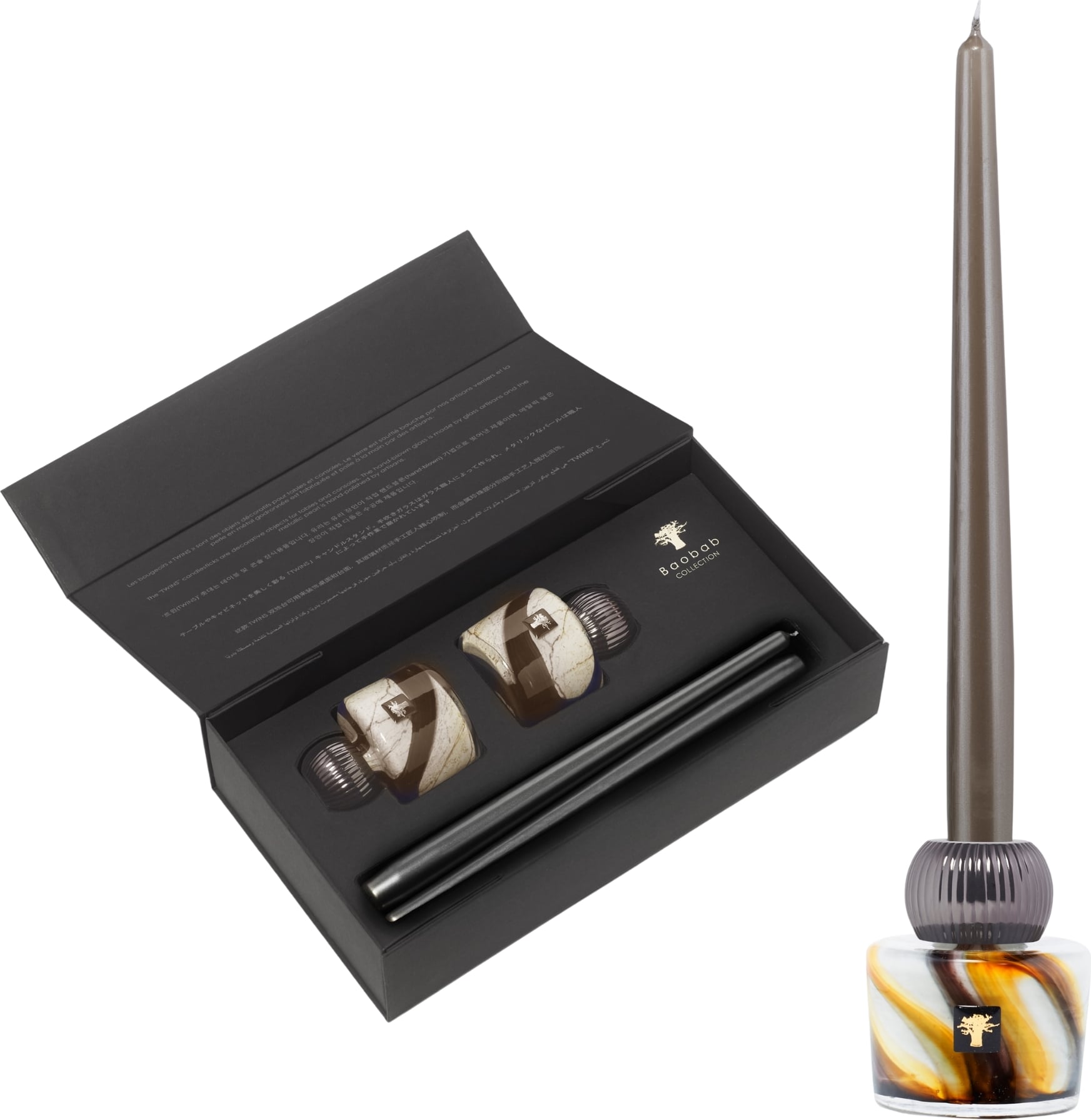 Zestaw świeczników ze świecami Twins Nirvana Spirit 4 el.