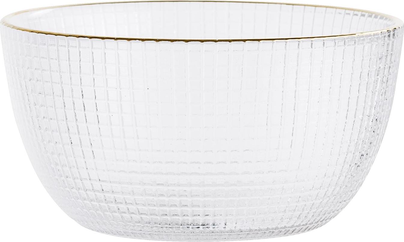 Miska Bloomingville 250 ml szklana ze złotą krawędzią