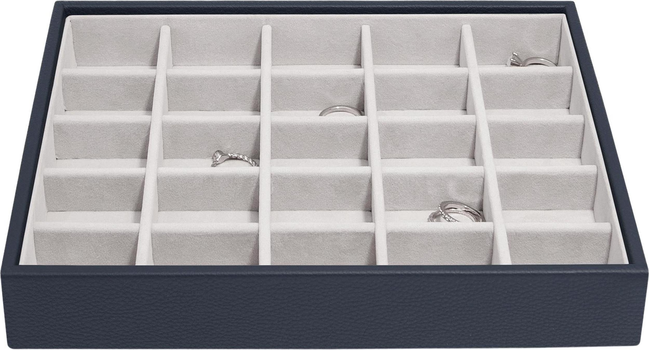 Szkatułka na biżuterię Stackers Pebble 25 komorowa classic granatowa