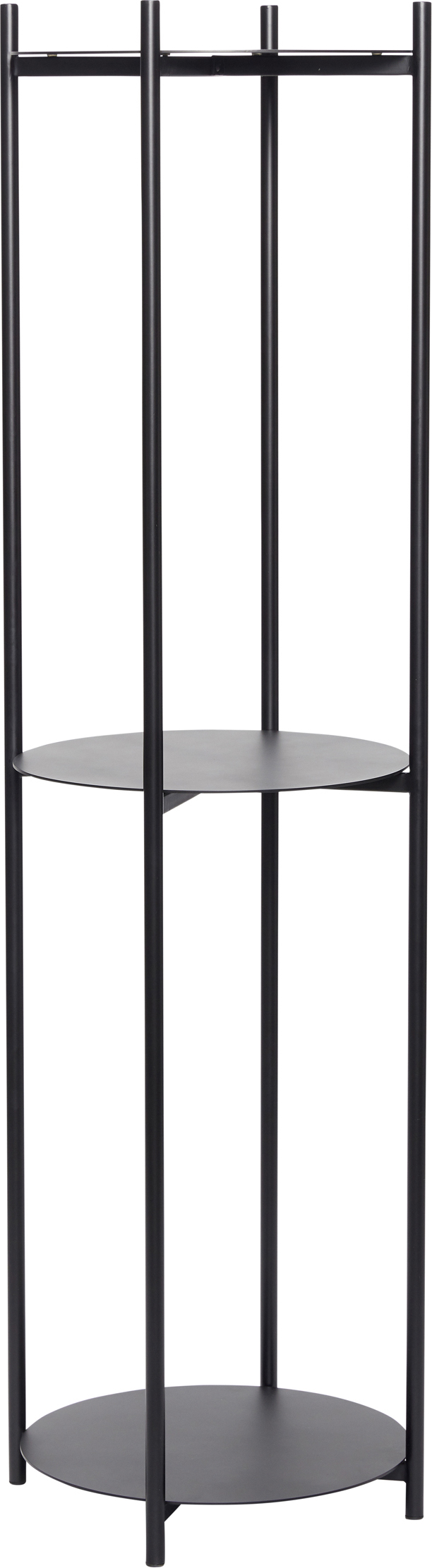 Regał Hübsch czarny metalowy z 3 półkami