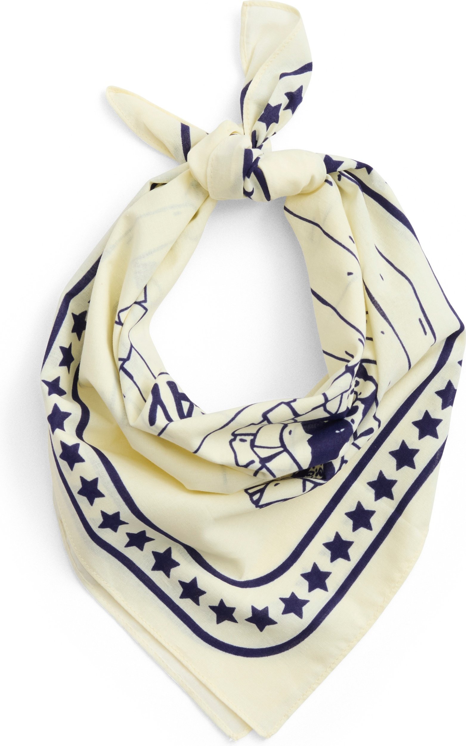 Chusta dla psa Hay 55 x 55 cm kremowo-niebieska z recyklingu