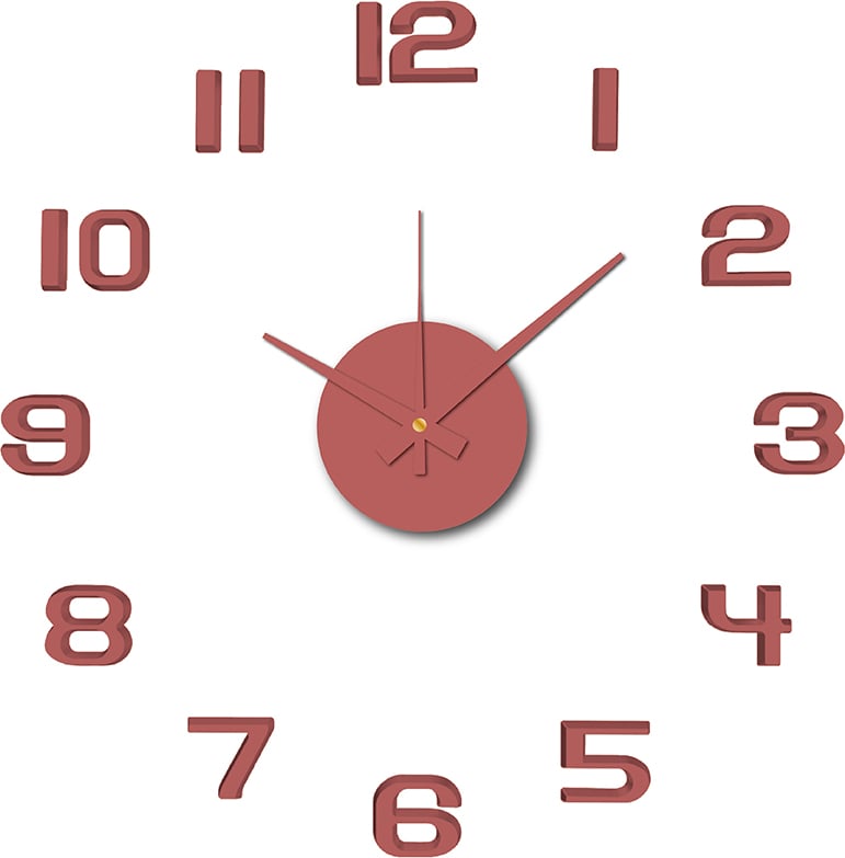 Zegar ścienny Sunset Numbers zgaszona czerwień