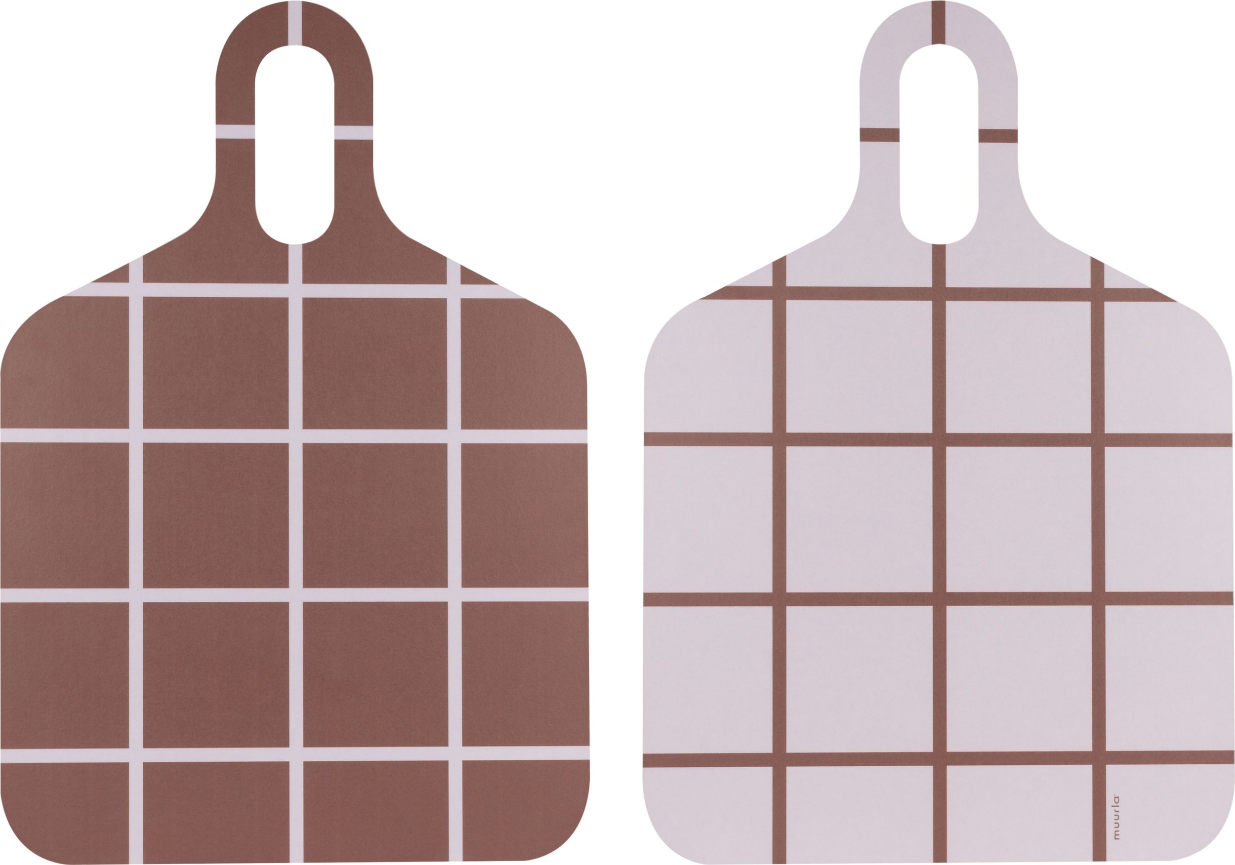 Deska do krojenia i serwowania Checks & Stripes 30 x 44 cm brązowo-beżowa