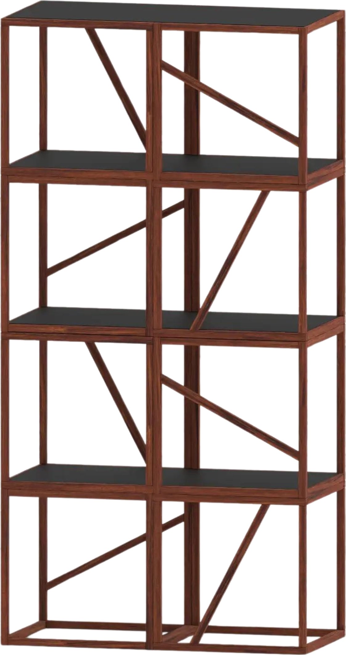 Regał modułowy Text Block 8 czarny buk