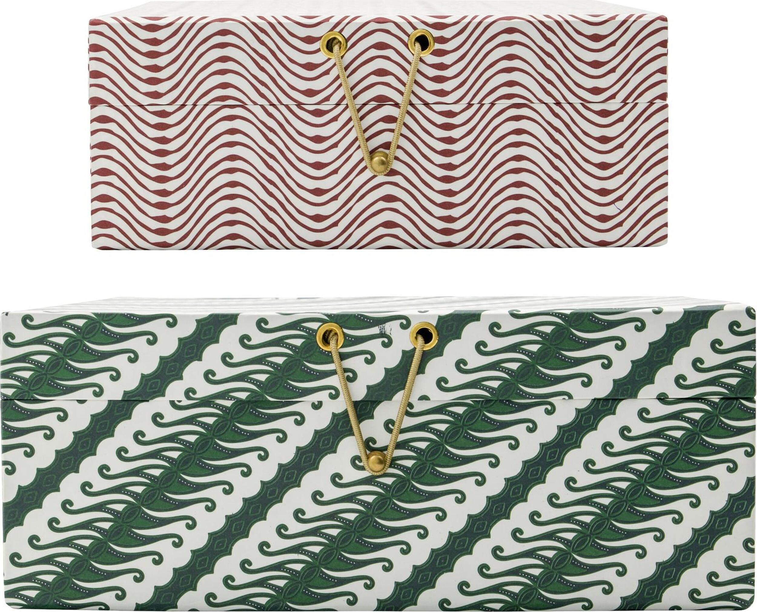 Pudełka do przechowywania House Doctor Keep czerwone i zielone 2 szt.