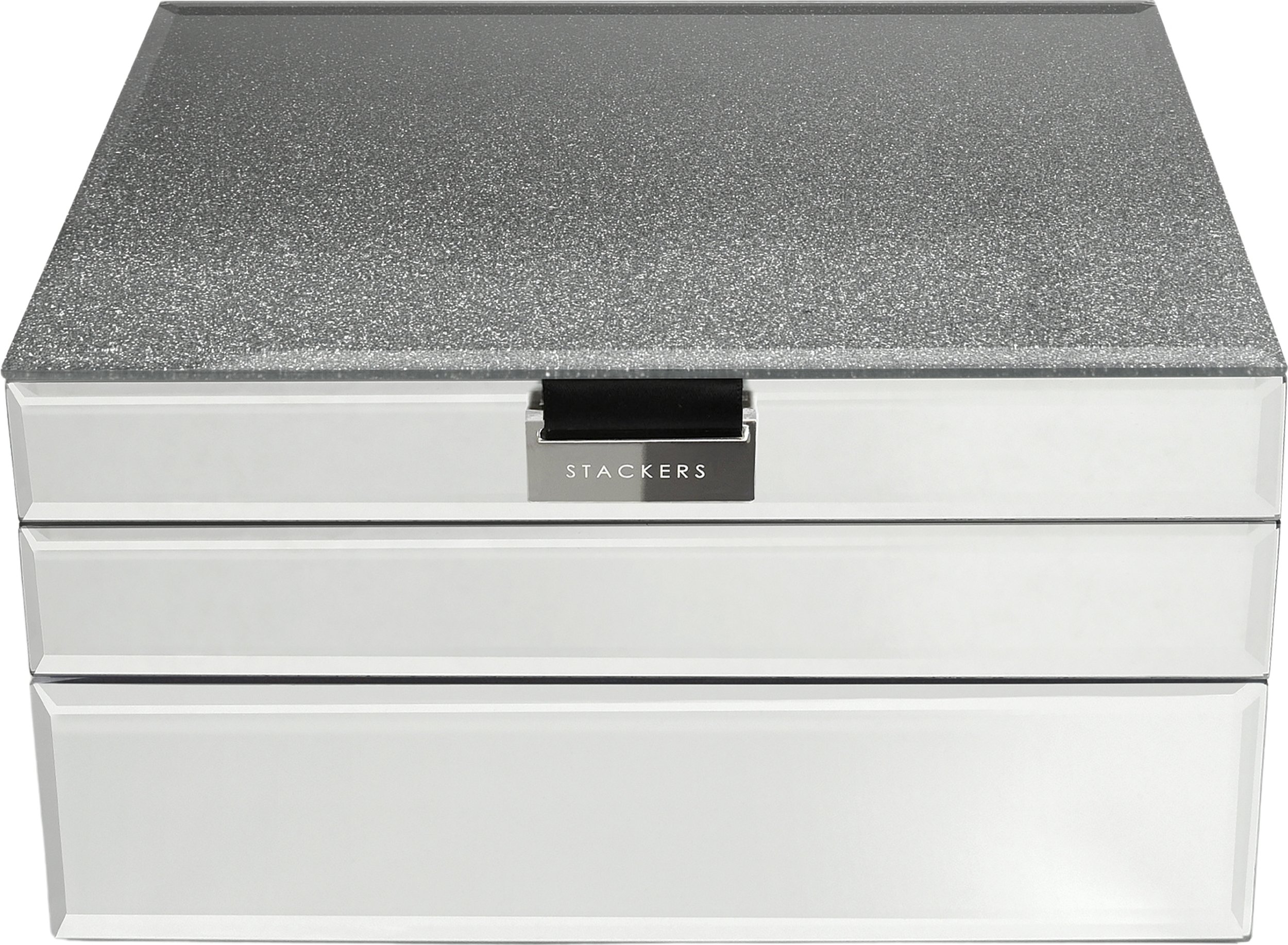 Szkatułka na biżuterię Stackers Glass Ombre potrójna grafitowa