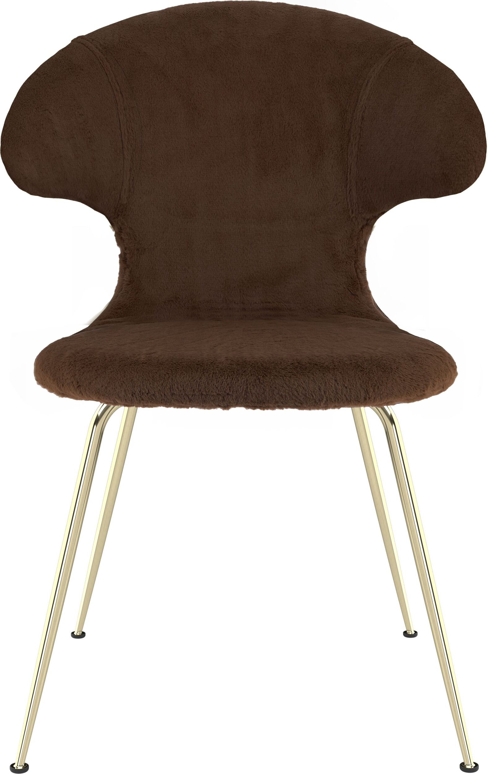 Krzesło Time Flies Teddy brązowe na mosiężnych nogach