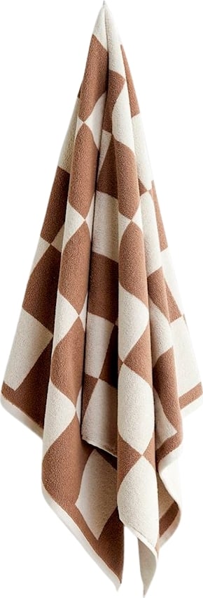 Ręcznik Check Organic 70 x 136 cm brązowy