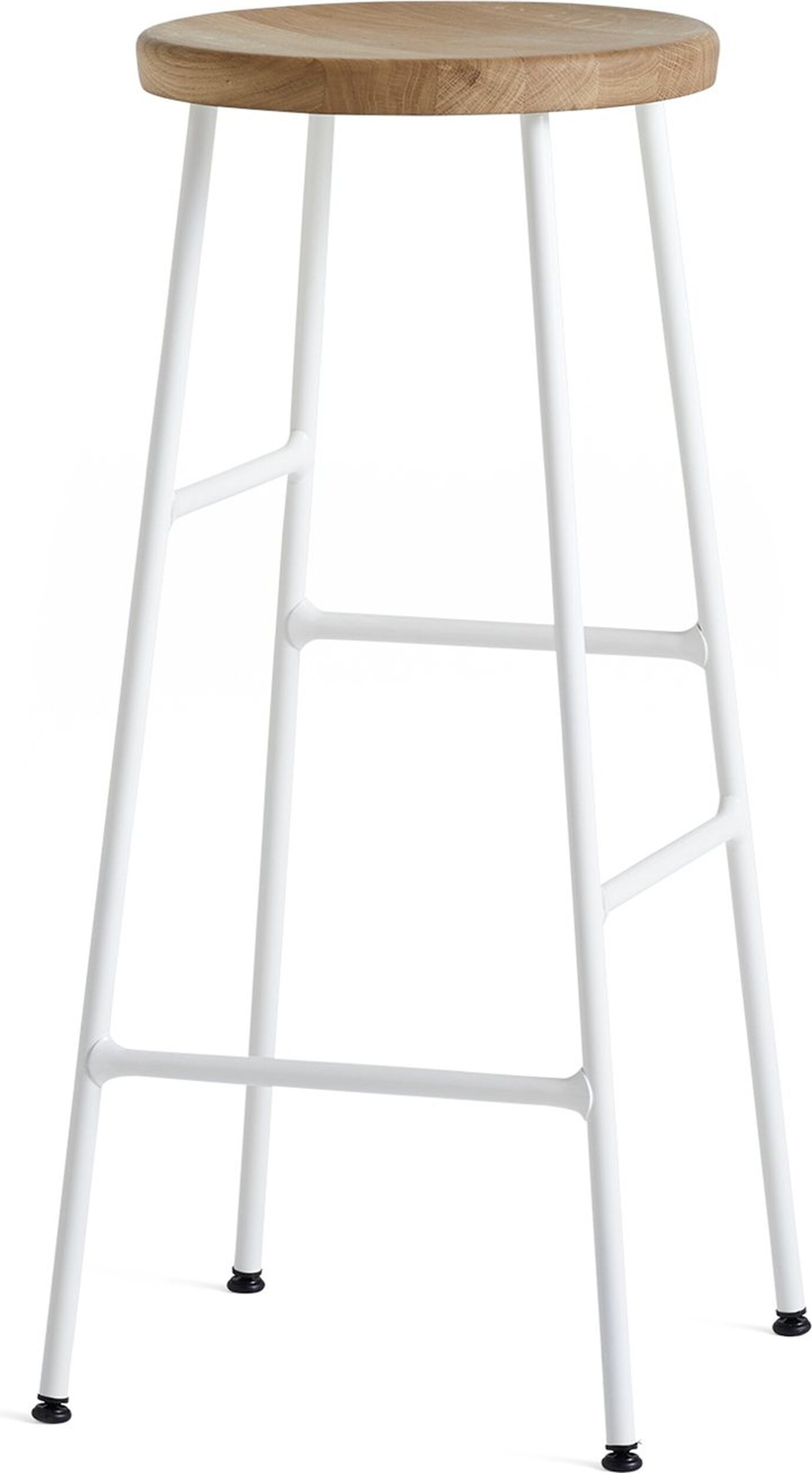 Stołek barowy Cornet 75 cm jasny dąb na białych nogach