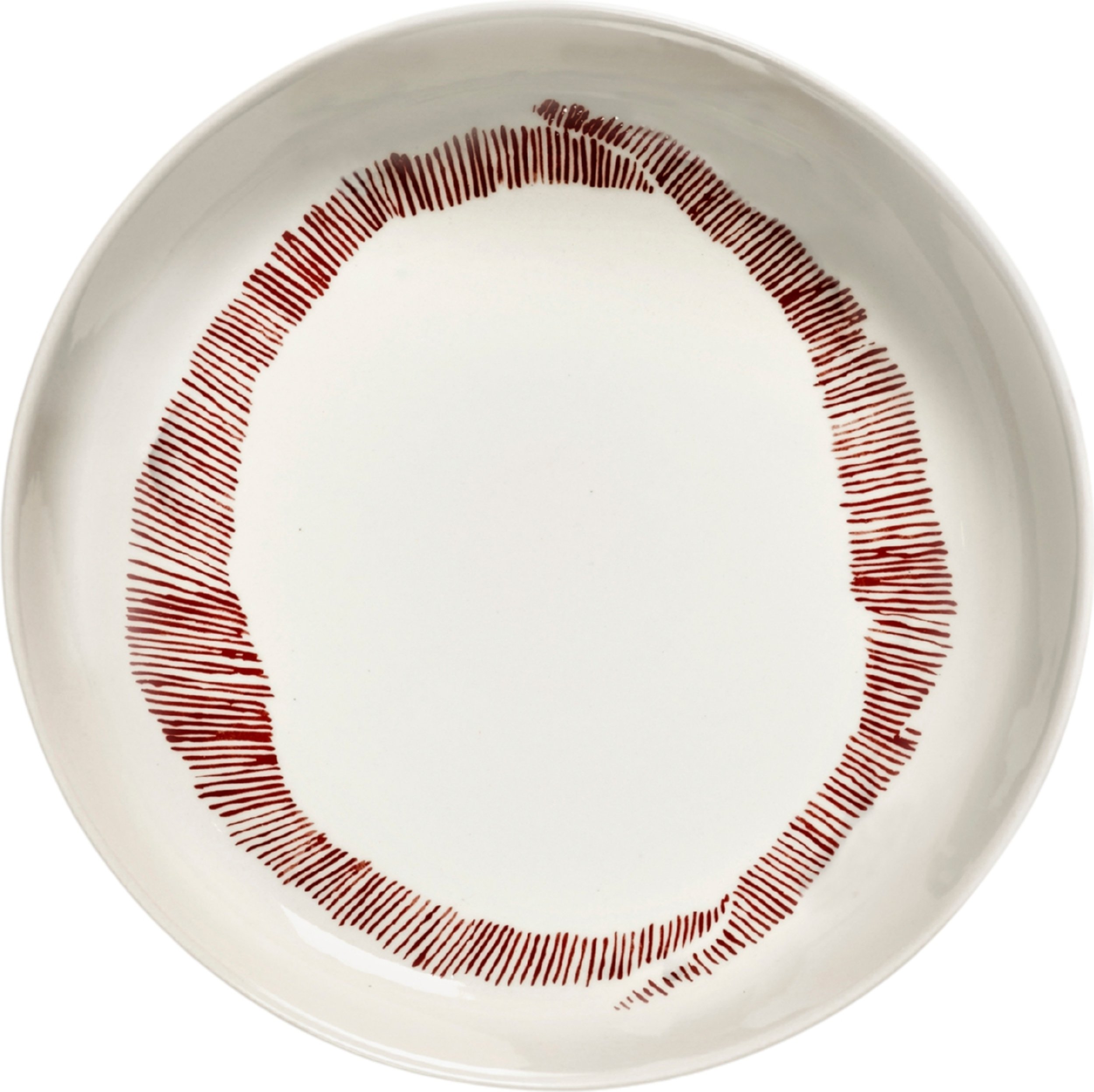 Talerz głęboki Feast 22 cm biało-czerwony