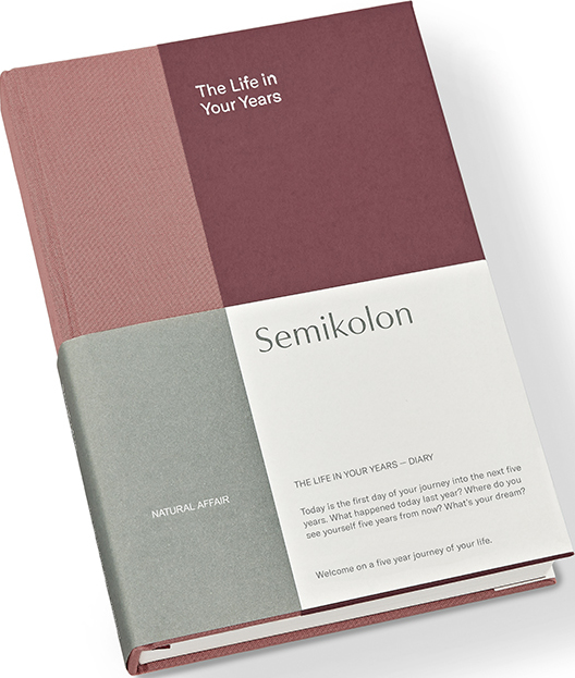 Notes Natural Affair 5-Year Journal A5 różowo-bordowy