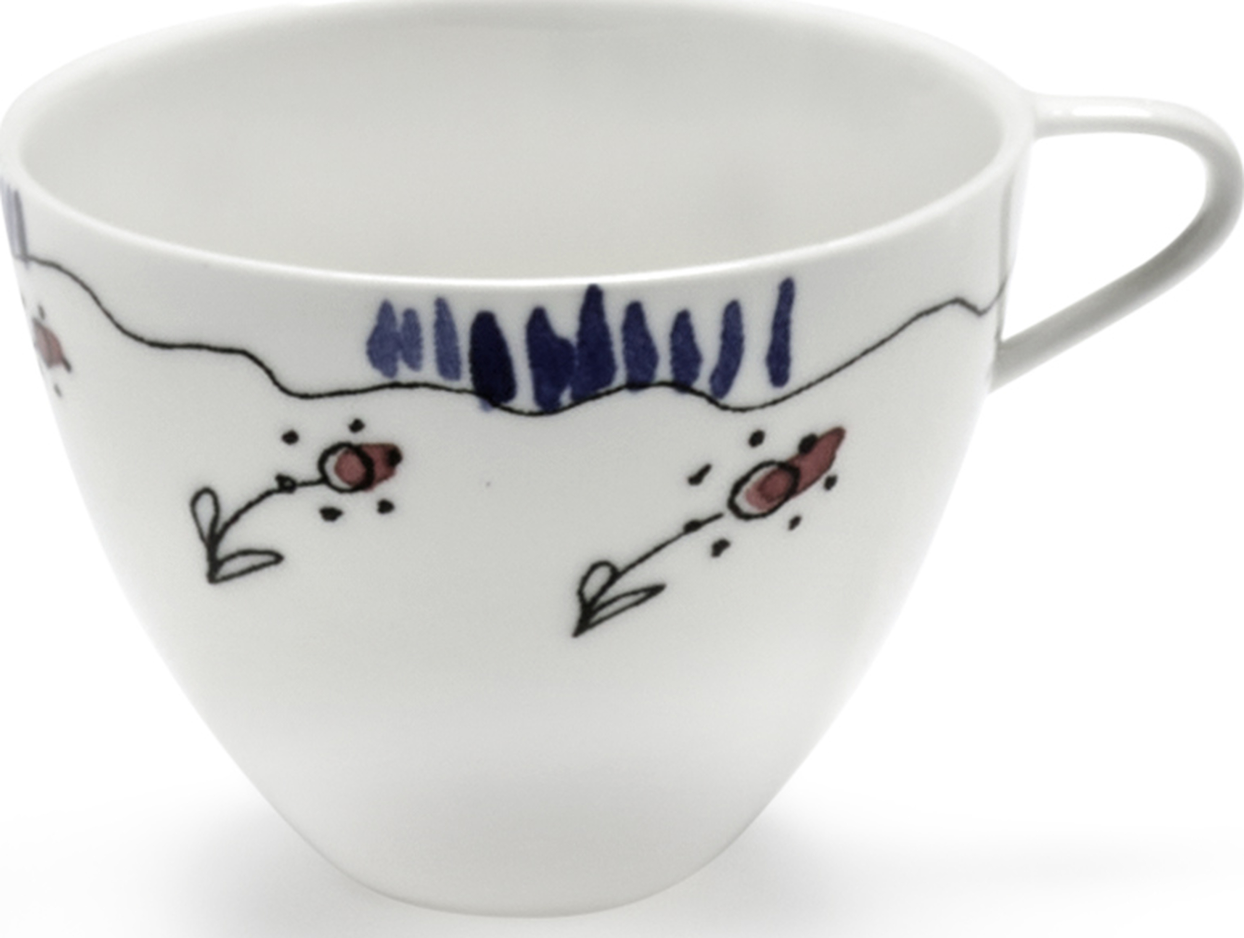 Filiżanka do kawy Midnight Flowers Anemone Milk 80 ml