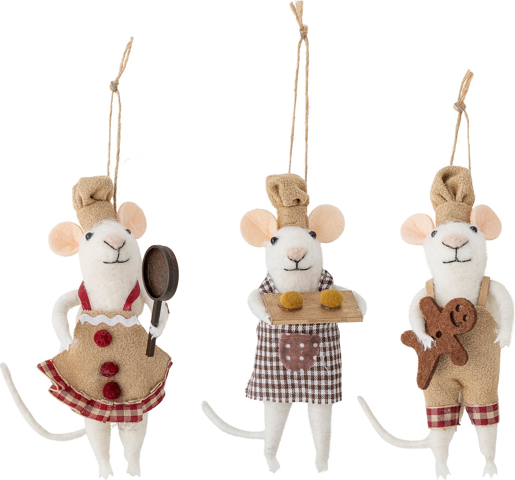 Ozdoby choinkowe Peo myszki kucharki 3 szt.
