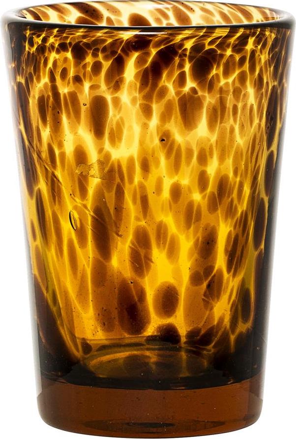 Świecznik Bloomingville 13 cm pomarańczowy szklany