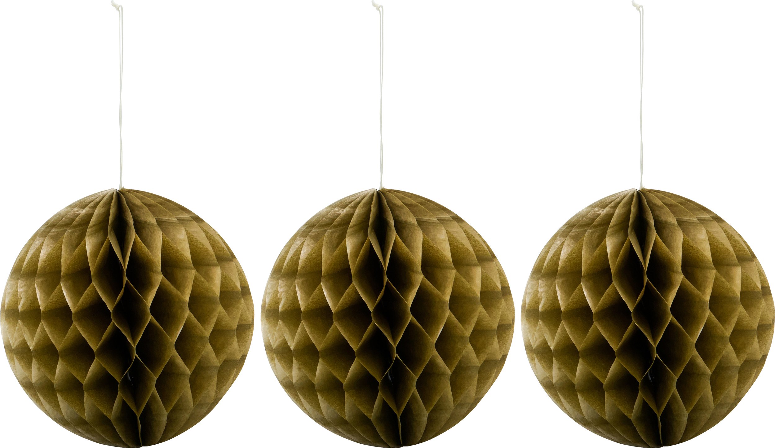 Ozdoby choinkowe HDOrb duże złote 3 szt.