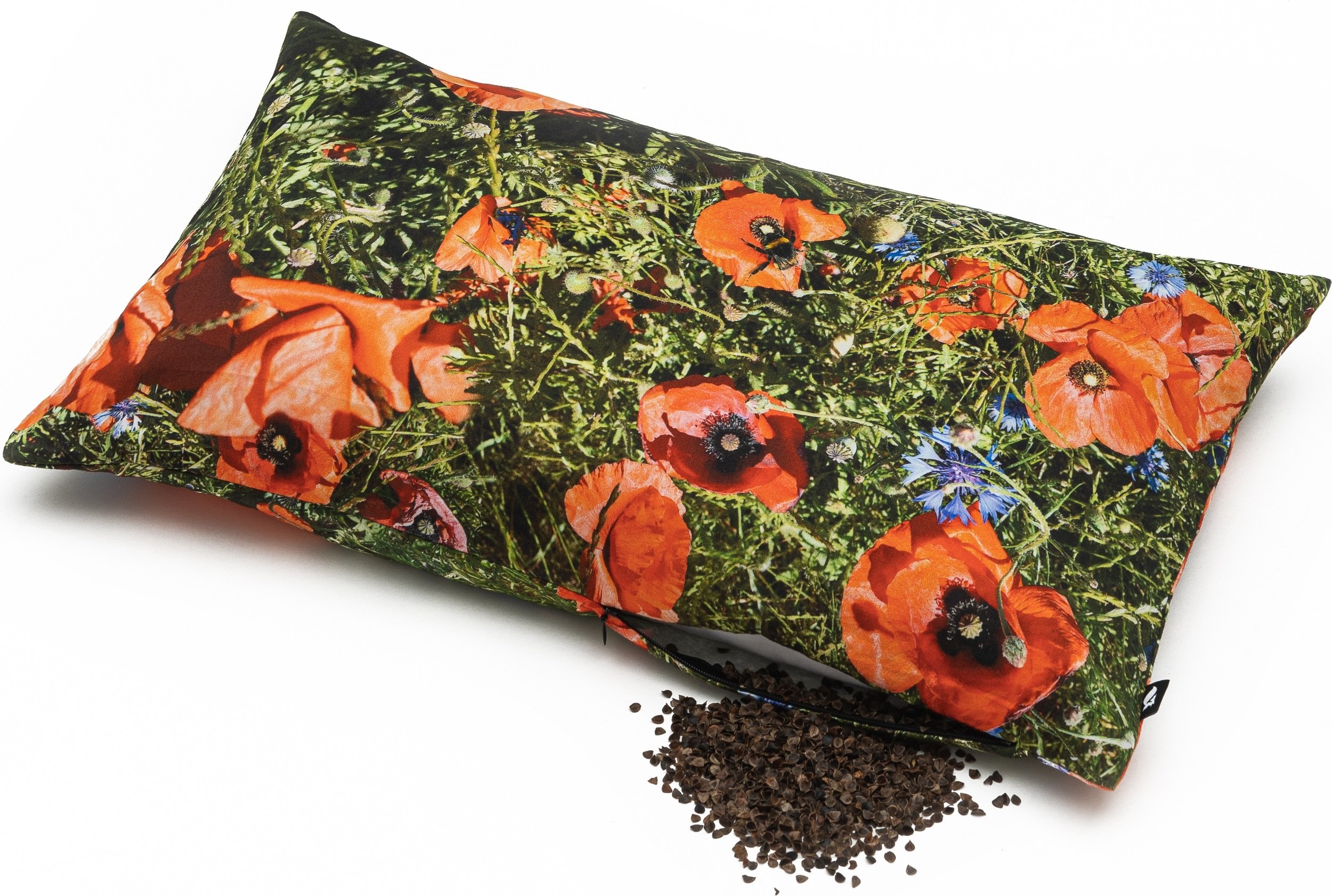 Poduszka Hayka maki 50 x 30 cm z wypełnieniem z łusek gryki