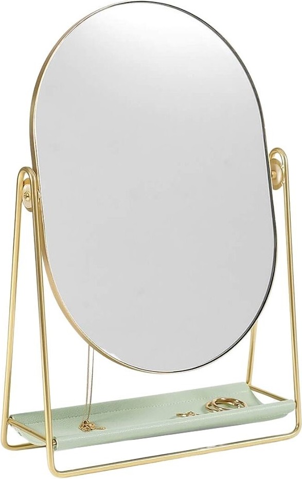 Lusterko Stackers zielono-złote z organizerem na biżuterię