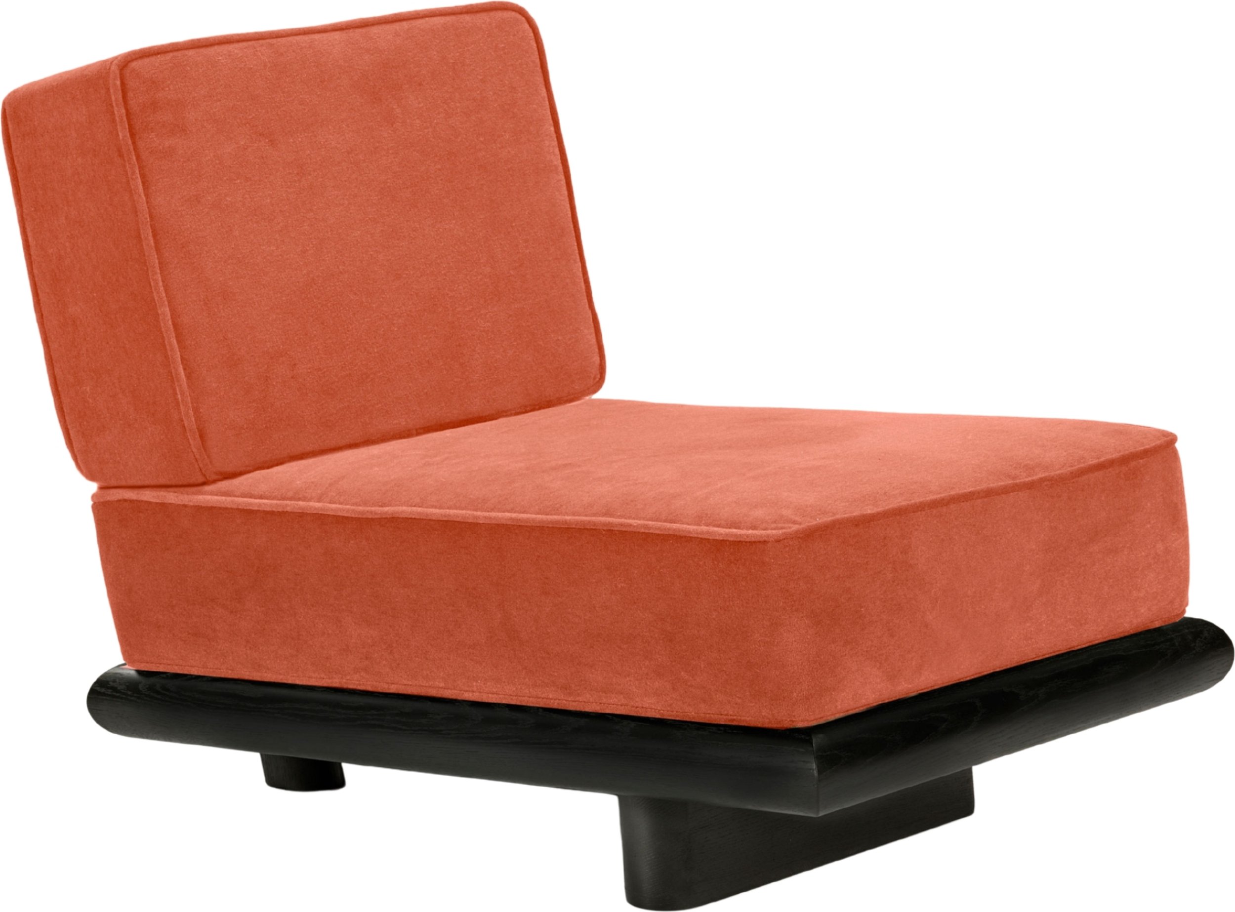 Sofa jednoosobowa Ono 95 cm pomarańczowa drewno tulipanowca