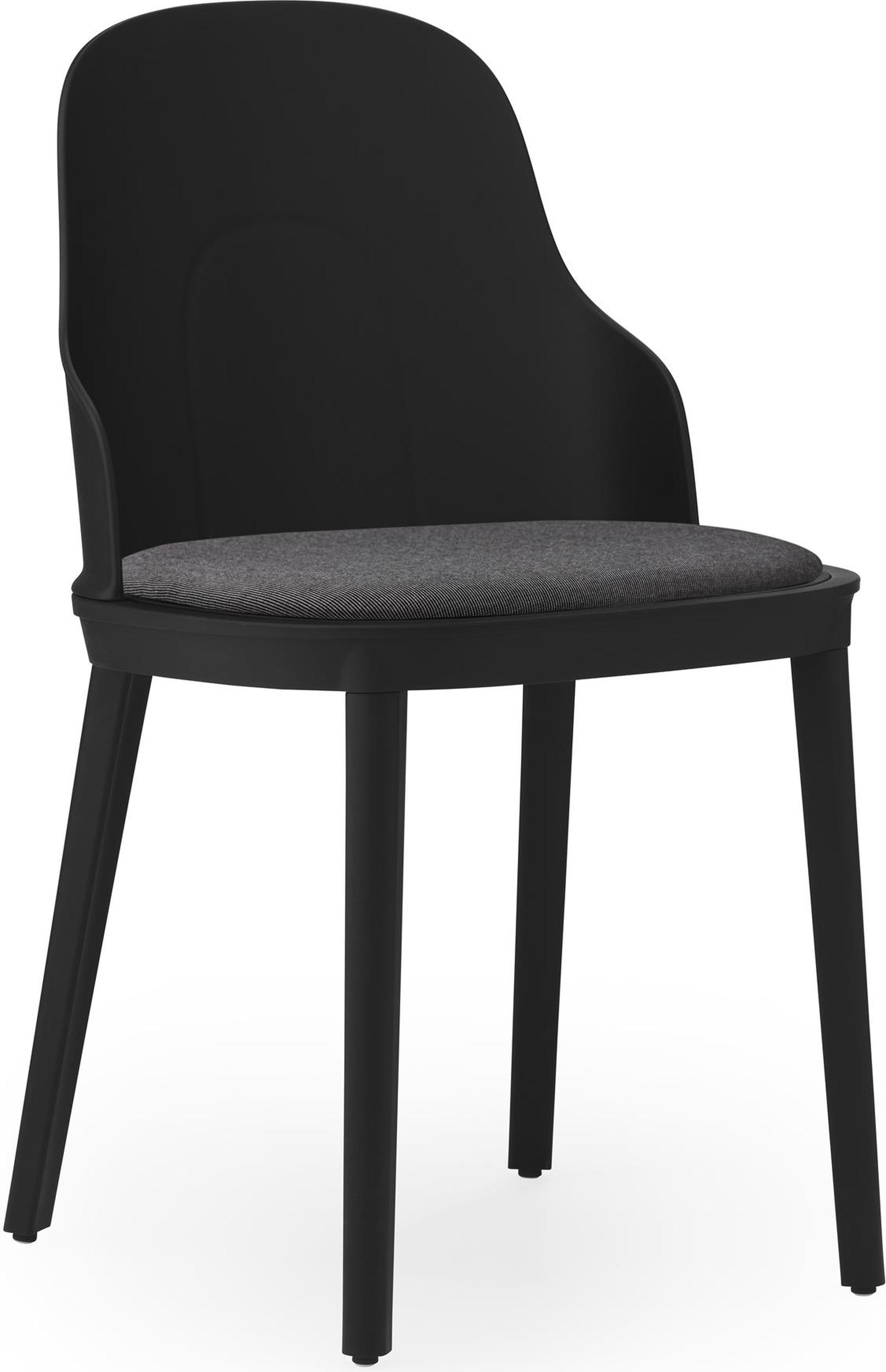 Krzesło Allez PP Canvas czarne z tapicerowanym siedziskiem