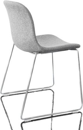 Krzesło Troy tapicerowane chromowana rama jasnoszare melanż