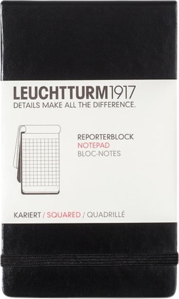Notes w kratkę w twardej oprawie Leuchtturm 1917 A6 184 strony czarny 80 g/m²
