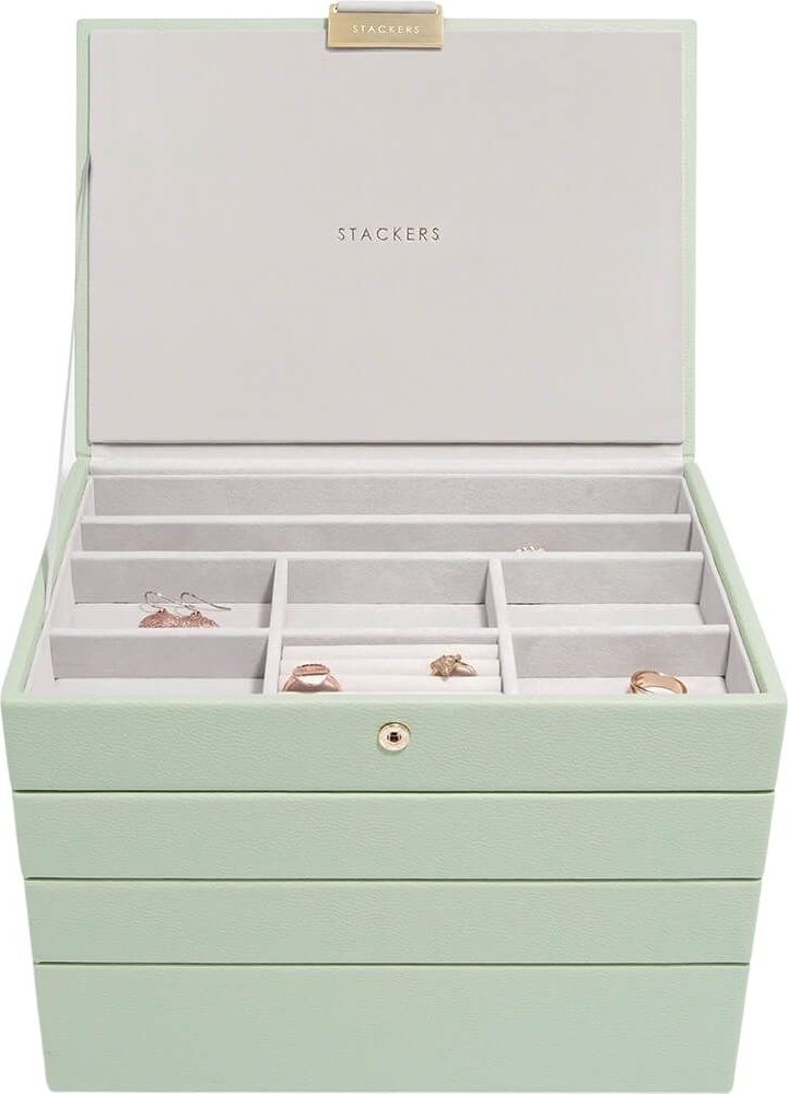 Szkatułka na biżuterię Stackers poczwórna classic zieleń szałwiowa