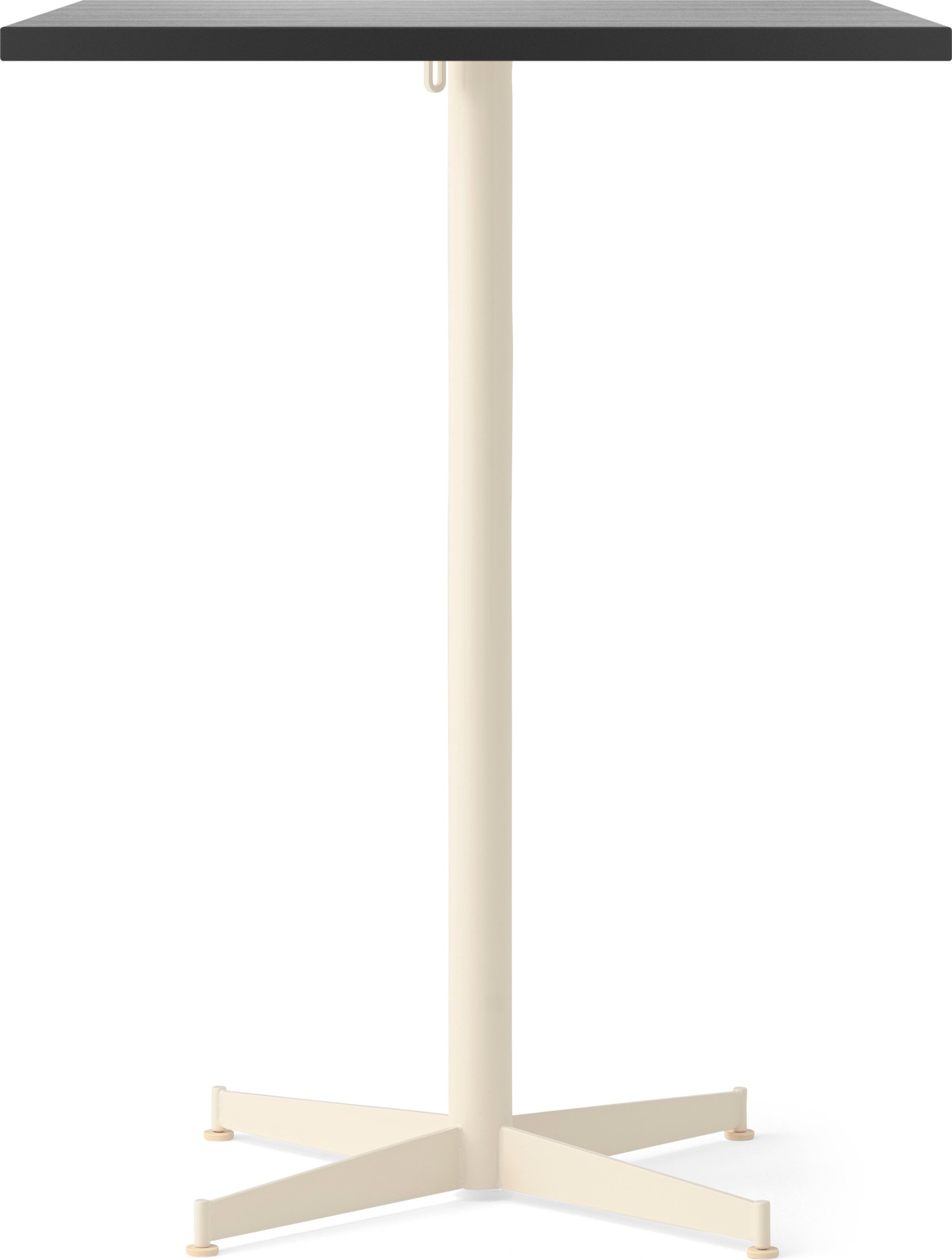 Stół barowy z kremową podstawą Nook Star Base kwadratowy 93 cm czarny