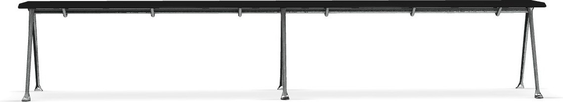 Ławka Officina 240 cm czarny buk ze stalową ramą