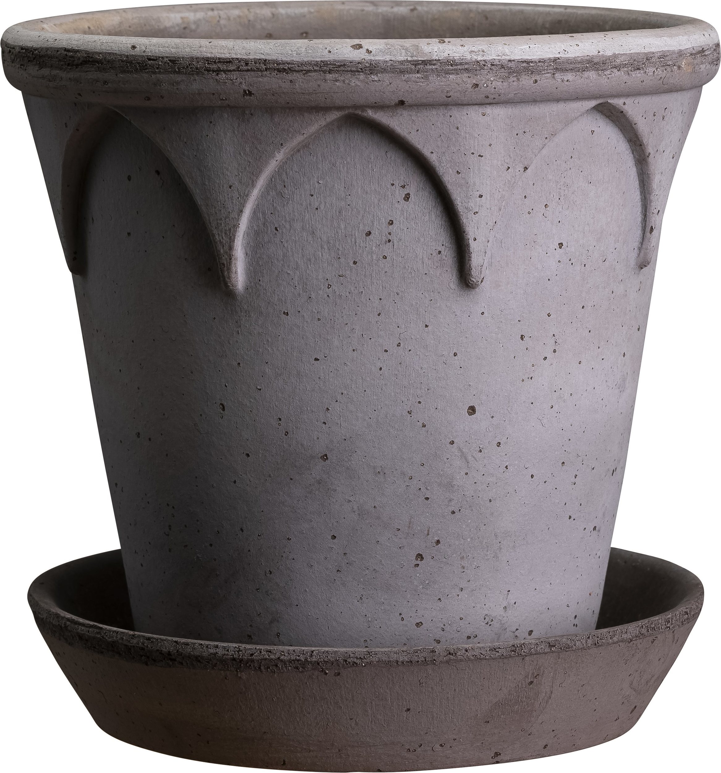 Doniczka Elizabeth 18 cm szara z podstawką