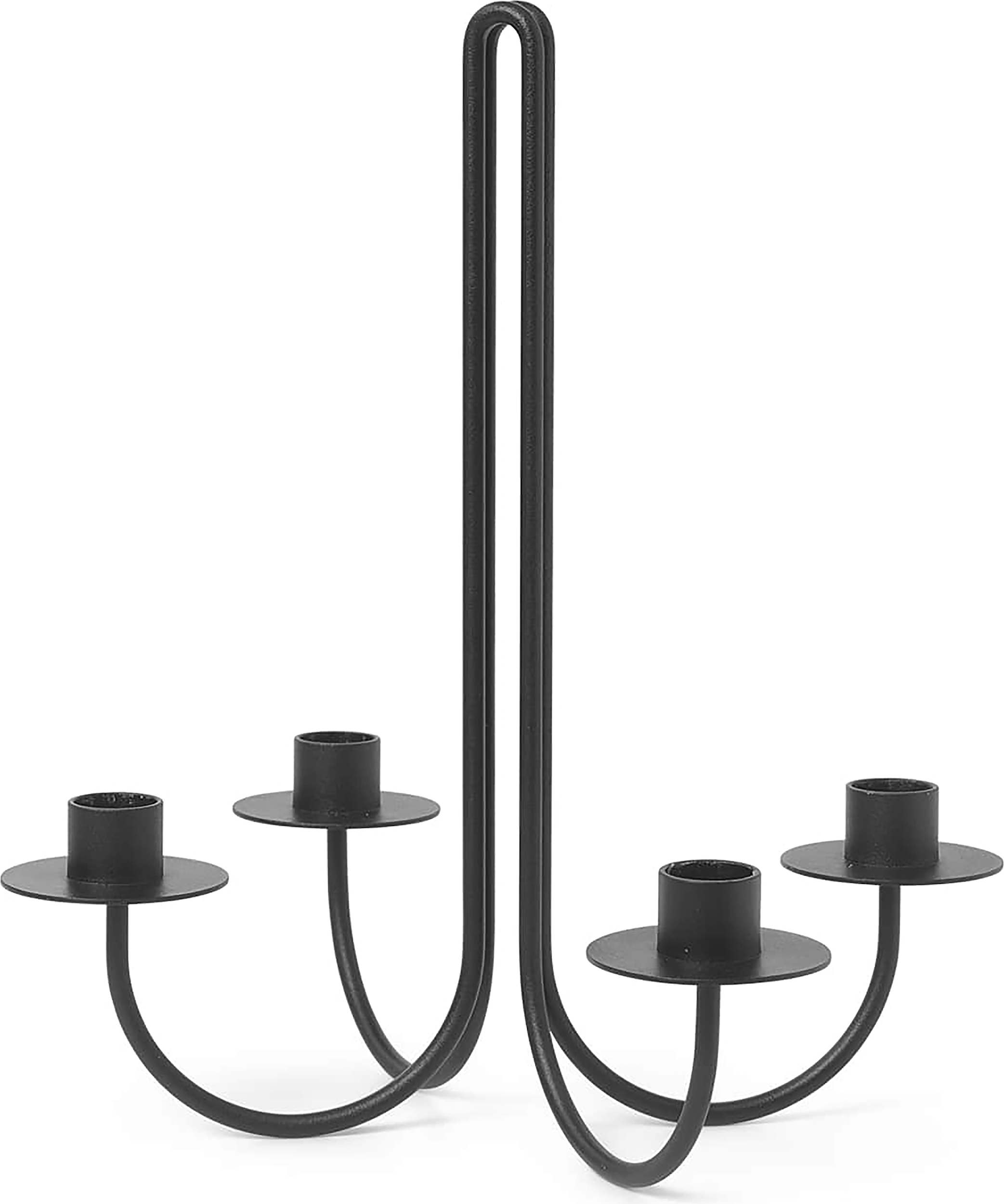 Świeczniki na klasyczne świece Sway czarny poczwórny