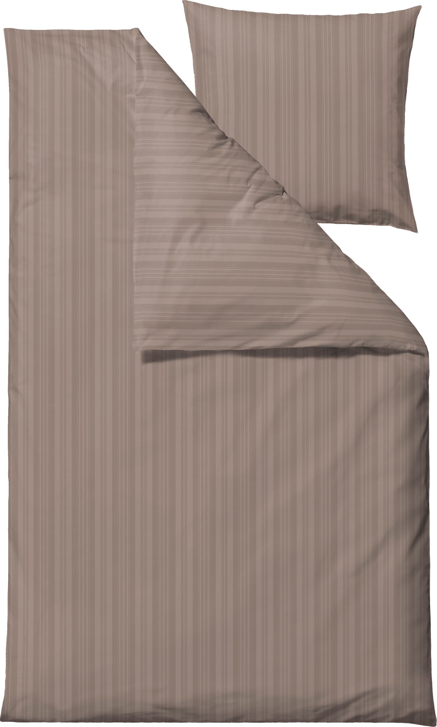 Pościel Noble 140 x 220 cm taupe z poszewką na poduszkę 60 x 63 cm