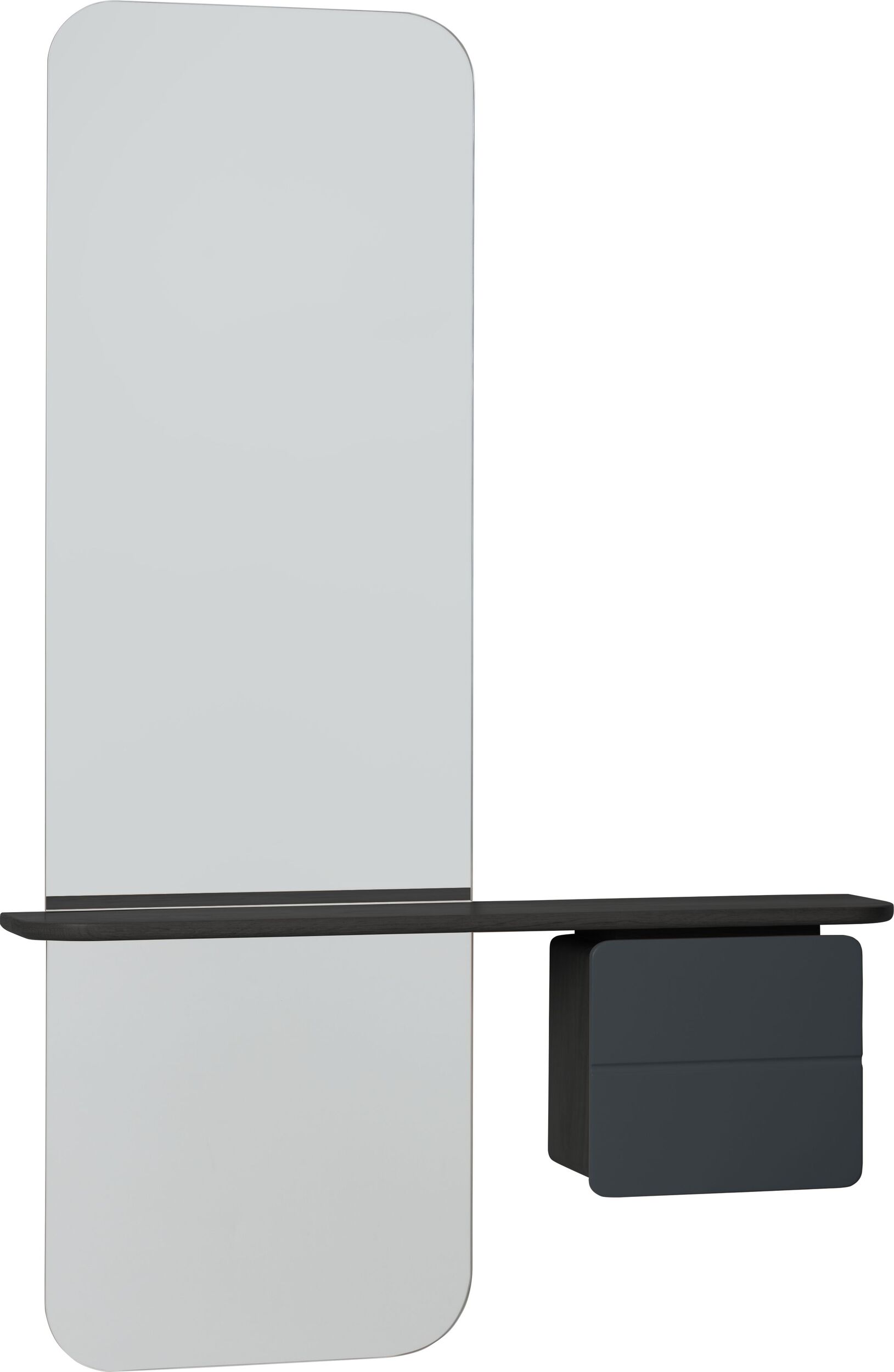 Lustro z półką One More Look czarny dąb szafka antracytowa