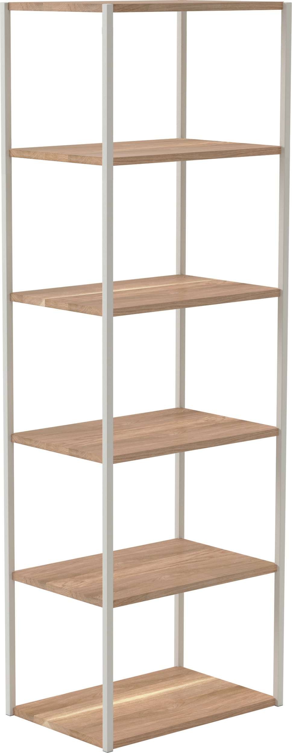 Regał sky 6 półek kremowa rama