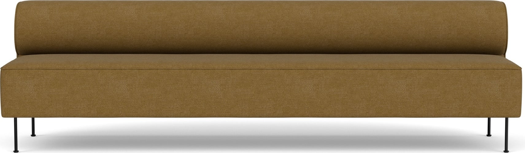 Sofa modułowa Eave Bouclé 280 cm brązowa na czarnych stalowych nogach
