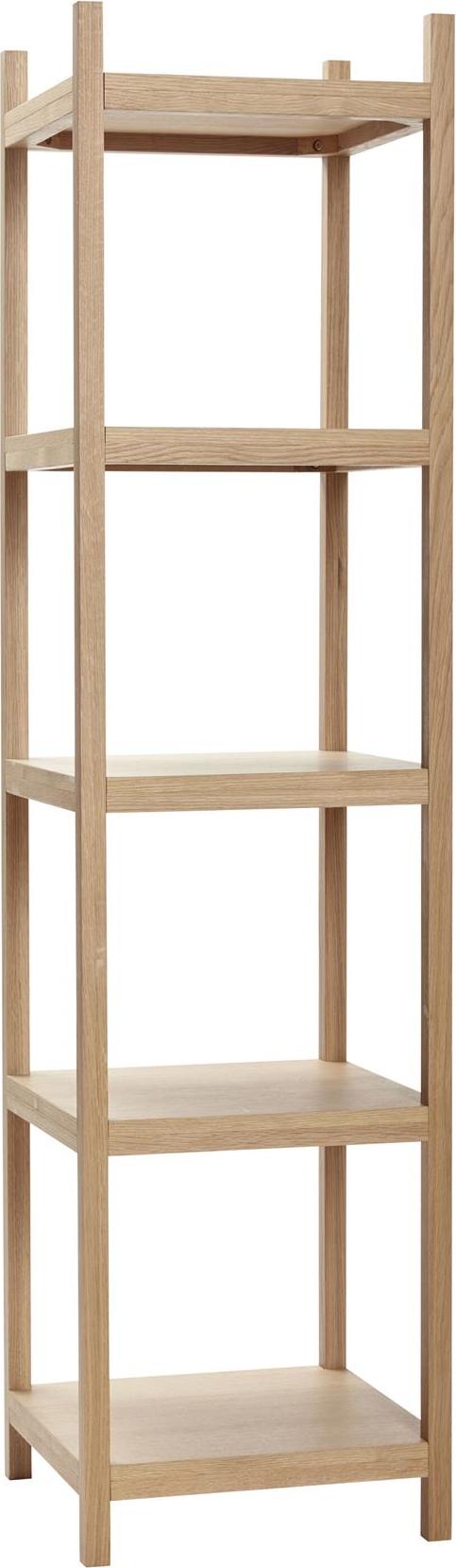 Regał Hübsch wąski z drewna dębowego